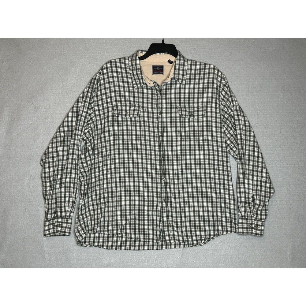 Wrangler Men's 2XL Green Plaid Button Up Long Sleeve‎ Shirt - Picture 2 of 5